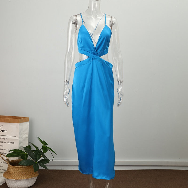 Marjorie Silk Satin Dress Fashion Closet Clothing