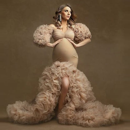 Maternity Ruffled Mermaid Dress Fashion Closet Clothing