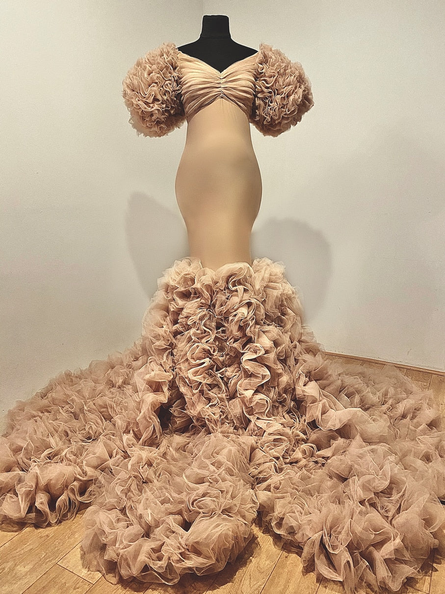 Maternity Ruffled Mermaid Dress Fashion Closet Clothing