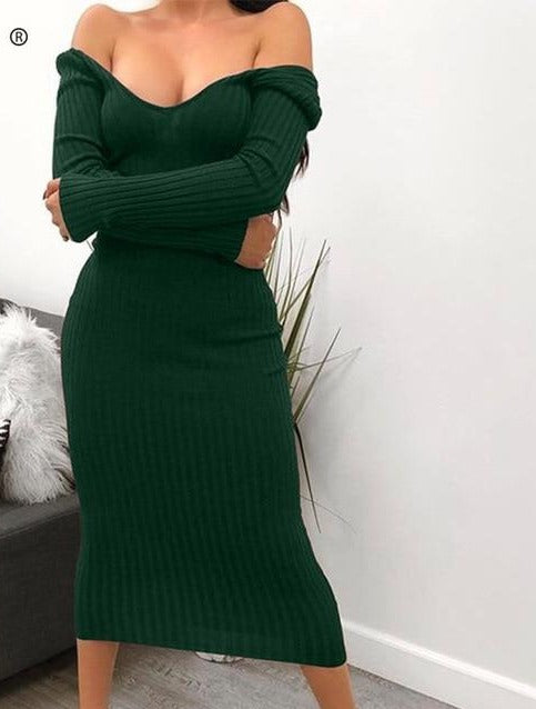 Melissa Knit Midi Dress Fashion Closet Clothing