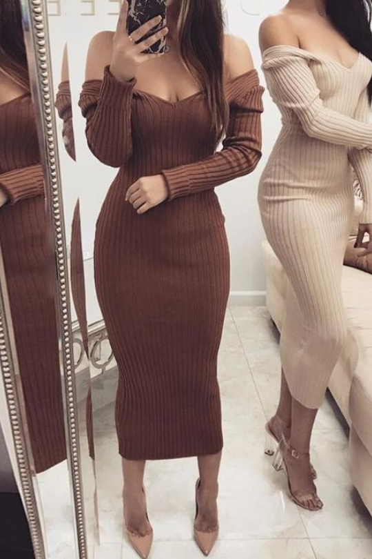 Melissa Knit Midi Dress Fashion Closet Clothing
