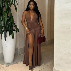 Mercy Pleated Maxi Dress Fashion Closet Clothing