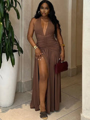 Mercy Pleated Maxi Dress Fashion Closet Clothing