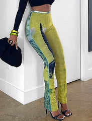 Mesh Tie Dye Wide Leg Pants Fashion Closet Clothing