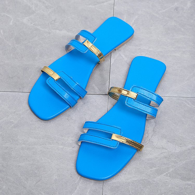 Flat sandals with a two-toned strap | GIORGIO ARMANI Woman