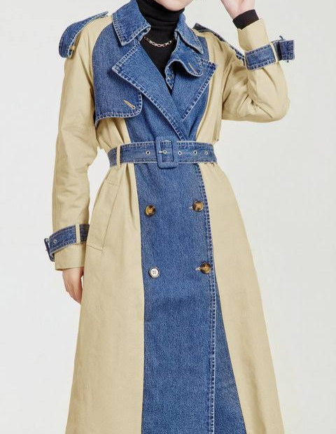 Minya Denim Trench Coat Fashion Closet Clothing