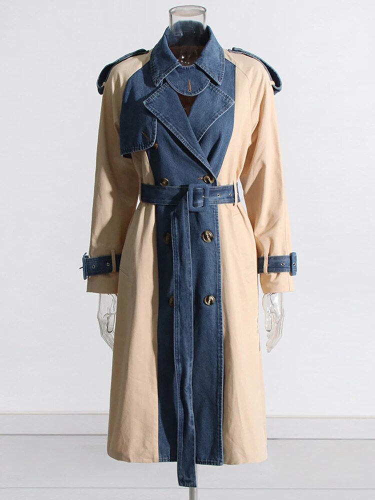 Minya Denim Trench Coat Fashion Closet Clothing