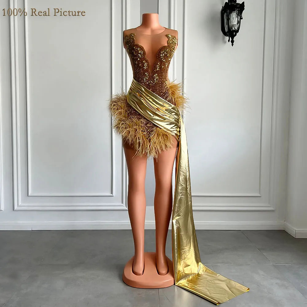Miranda Feather Dress Fashion Closet Clothing