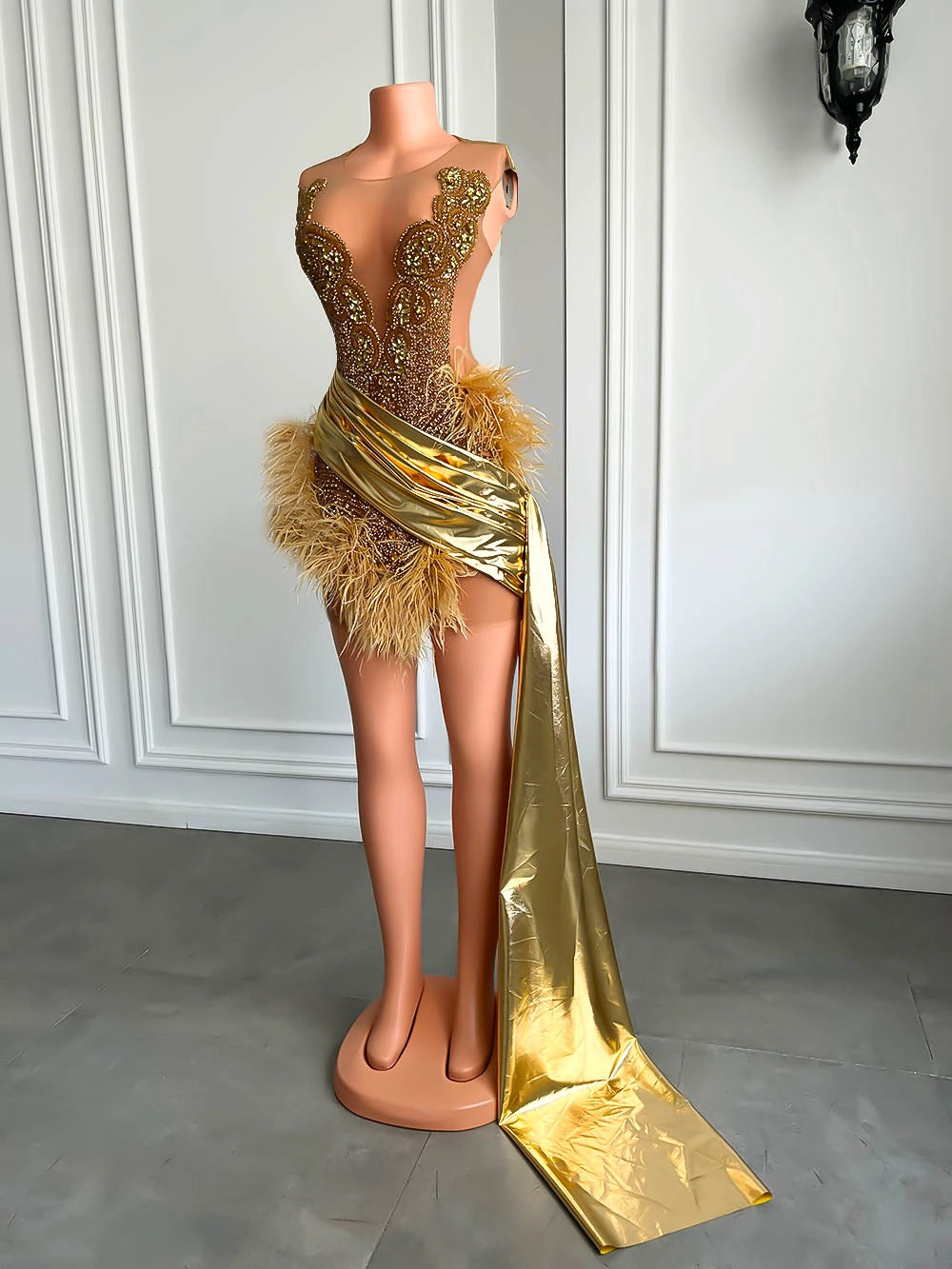 Miranda Feather Dress Fashion Closet Clothing