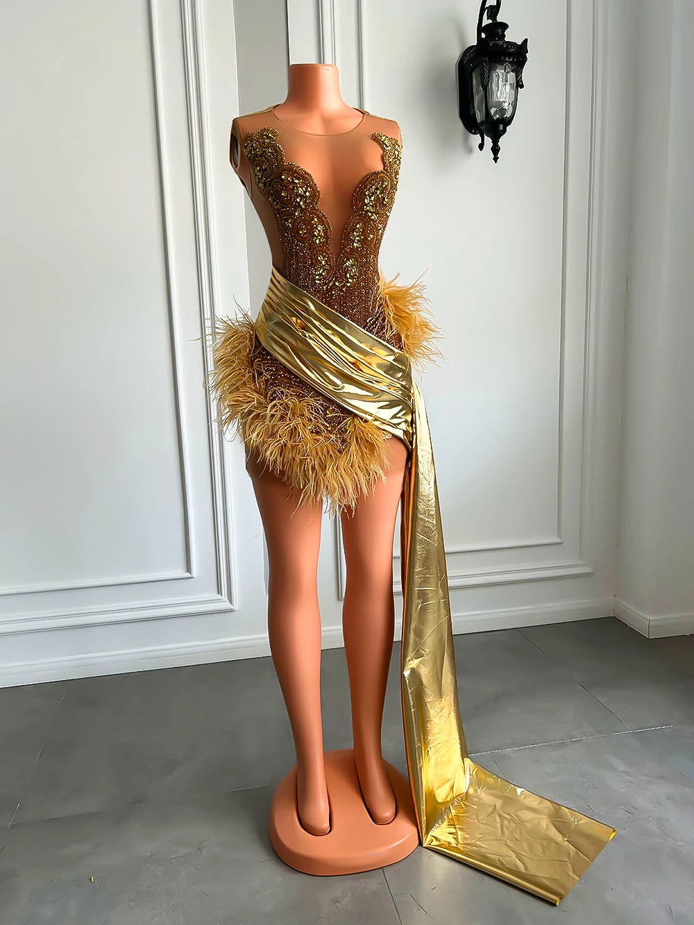 Miranda Feather Dress Fashion Closet Clothing