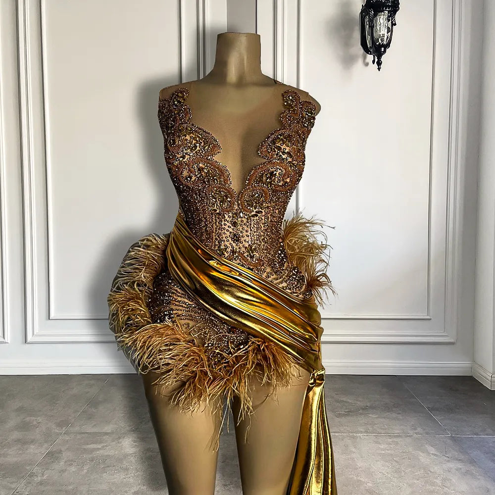 Miranda Feather Dress Fashion Closet Clothing