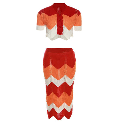 Morgan Knit Midi Skirt Set Fashion Closet Clothing