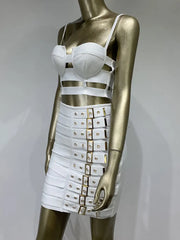 Multi Buttons Skirt Set Fashion Closet Clothing