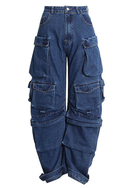 Multi-pocket Cargo Jeans Fashion Closet Clothing