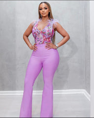 Nessa Feathers Jumpsuit Fashion Closet Clothing
