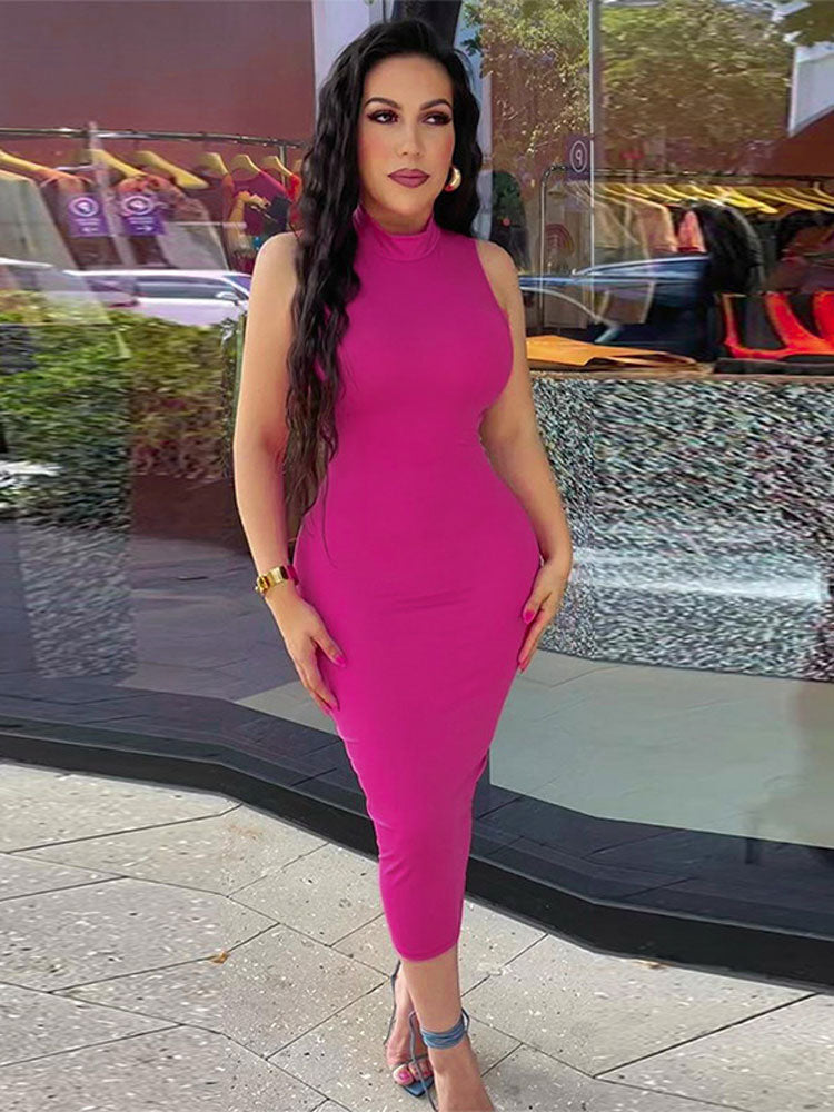 Never Too Ruched Bodycon Midi Dress Fashion Closet Clothing