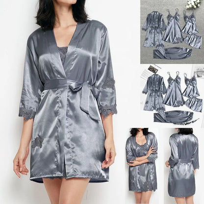 Nighty Robe Pajama Set Fashion Closet Clothing