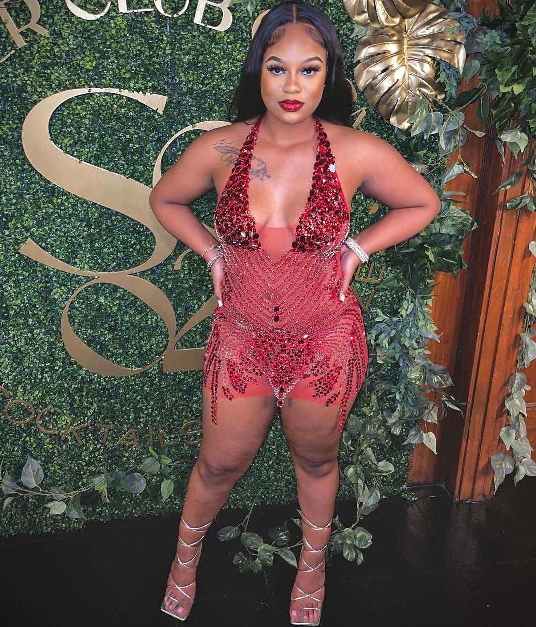 Nova Rhinestone Backless Dress Fashion Closet Clothing