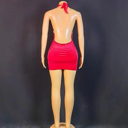 Nova Rhinestone Backless Dress Fashion Closet Clothing