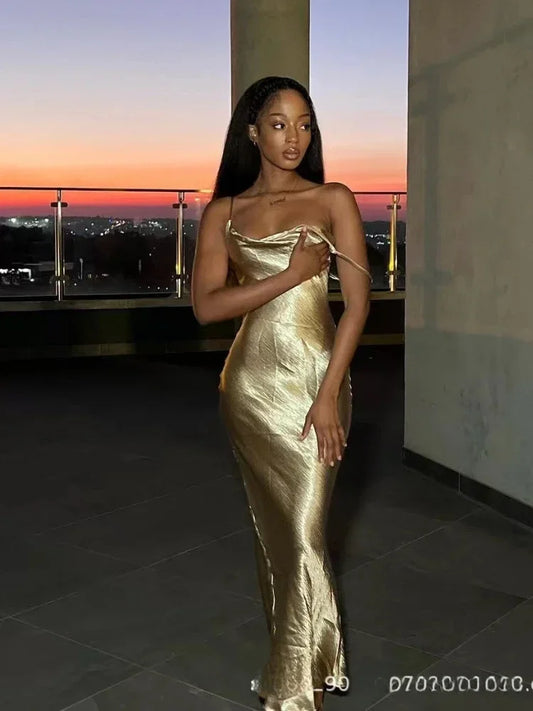 Nova Satin Maxi Dress Fashion Closet Clothing
