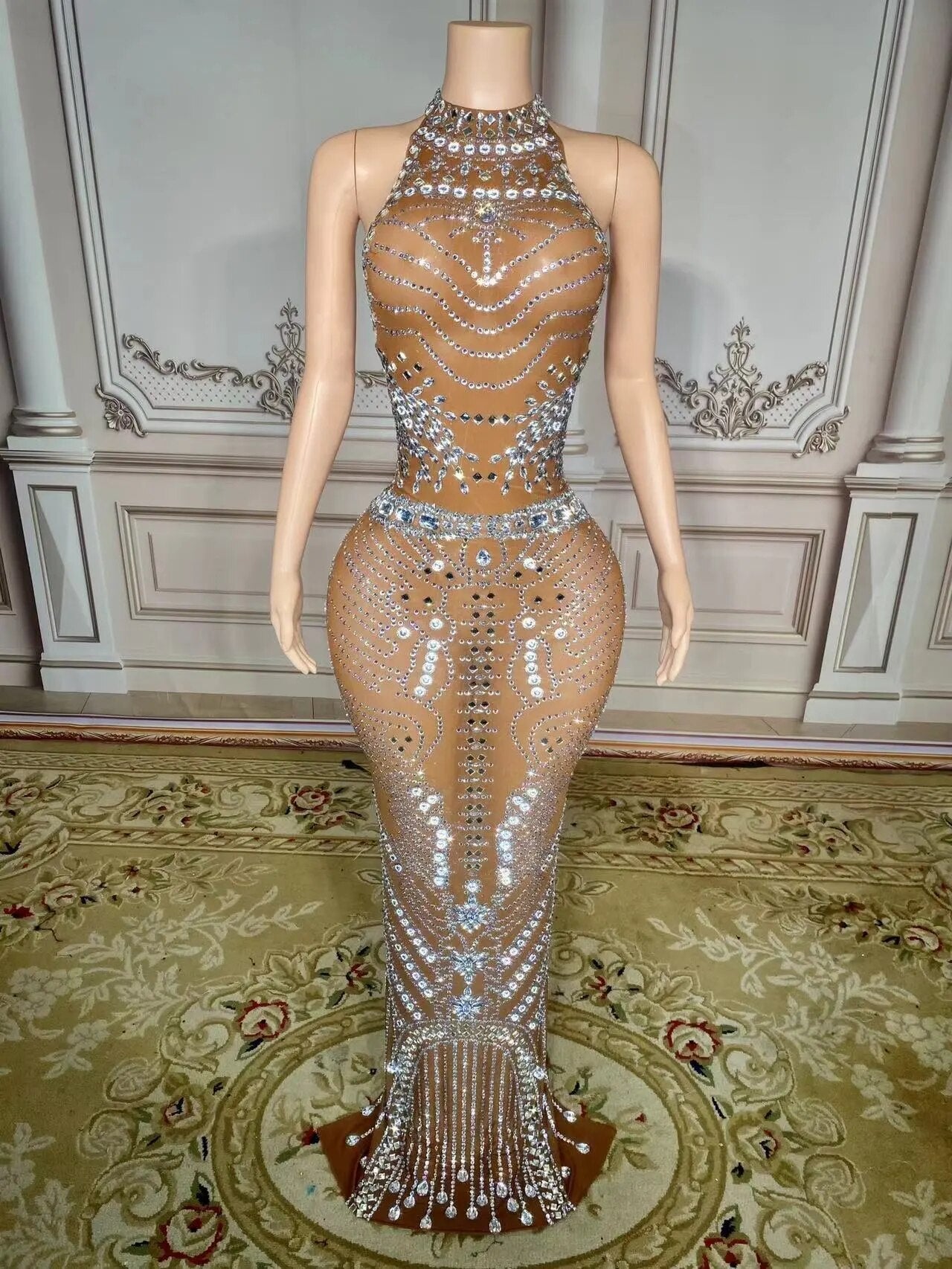 Nude Aesthetic Mesh Dress Fashion Closet Clothing