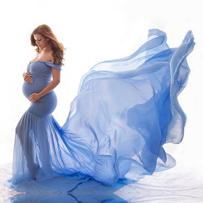 Off Shoulder Maxi Maternity Gown Fashion Closet Clothing