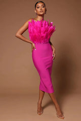 Olivia Feather Bandage Dress Fashion Closet Clothing