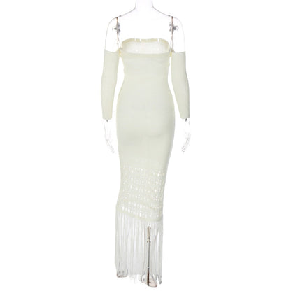 Olivia Knit Tassel Bodycon Maxi Dress Fashion Closet Clothing