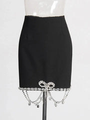 Olivia Rhinestone Bow Mini Skirt Set Fashion Closet Clothing