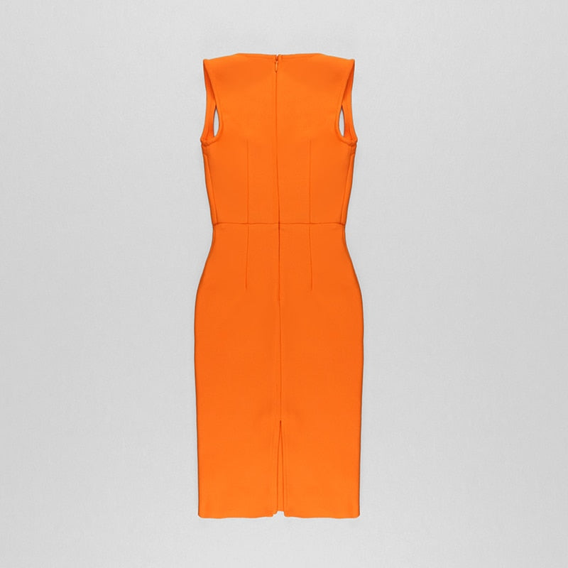 Orange Bodycon Bandage Dress Fashion Closet Clothing