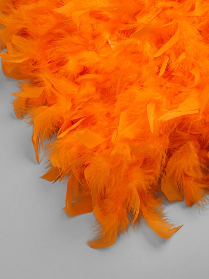 Orange Feather Sequins Dress Fashion Closet Clothing