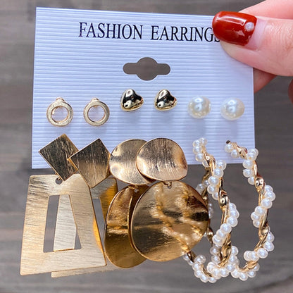 Pearl Earrings Set Fashion Closet Clothing