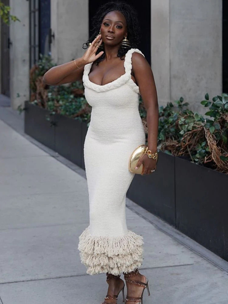 Phae Knit Bodycon Tassel Dress Fashion Closet Clothing