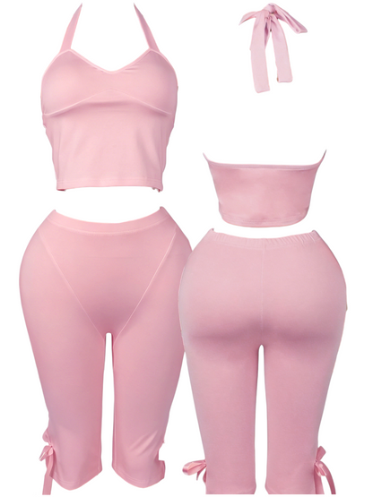 Bow Tie Capri Pants Set