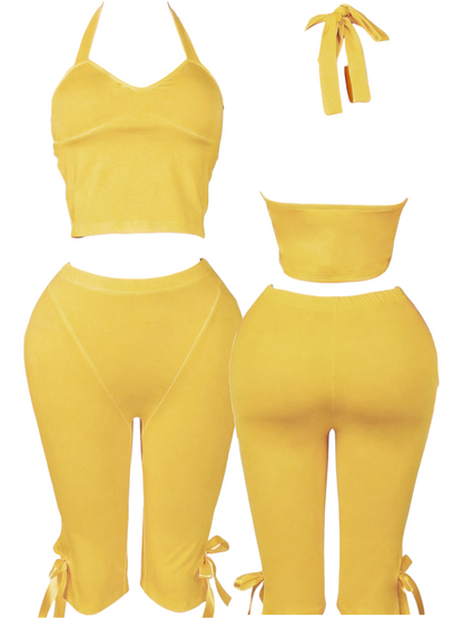 Bow Tie Capri Pants Set