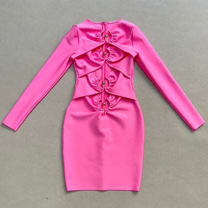 Pink Mini Bandage Dress Fashion Closet Clothing
