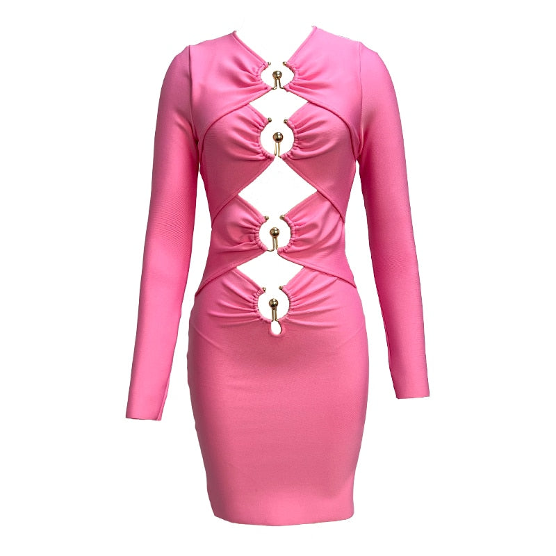 Pink Mini Bandage Dress Fashion Closet Clothing