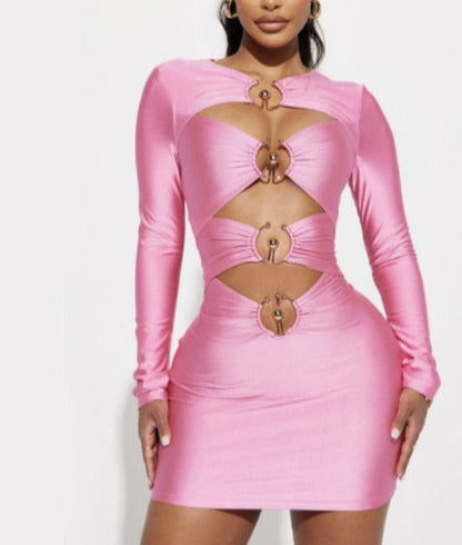 Pink Mini Bandage Dress Fashion Closet Clothing