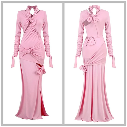 Pink Pleated Maxi Dress Fashion Closet Clothing