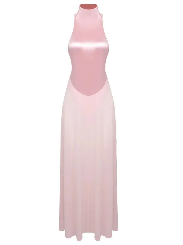 Pink Satin Chiffon Dress Fashion Closet Clothing