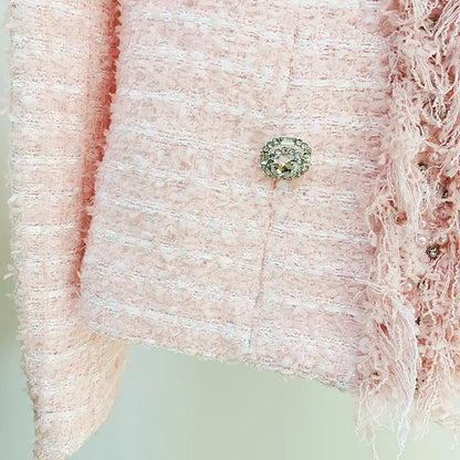 Pink Tweed Blazer Fashion Closet Clothing