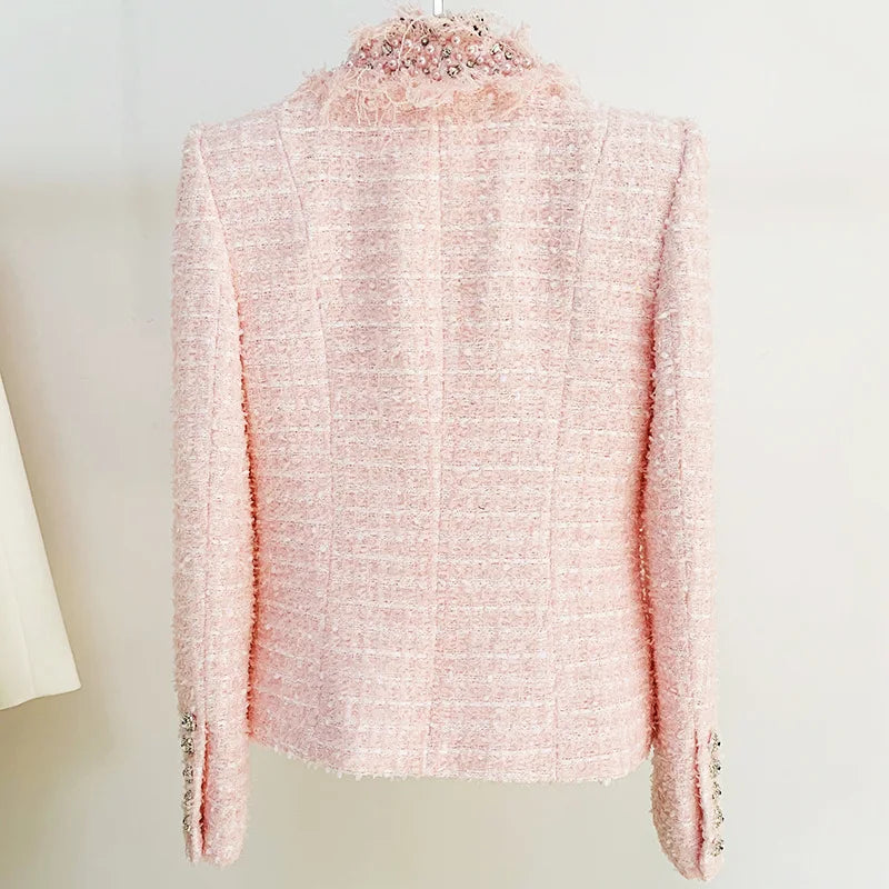 Pink Tweed Blazer Fashion Closet Clothing