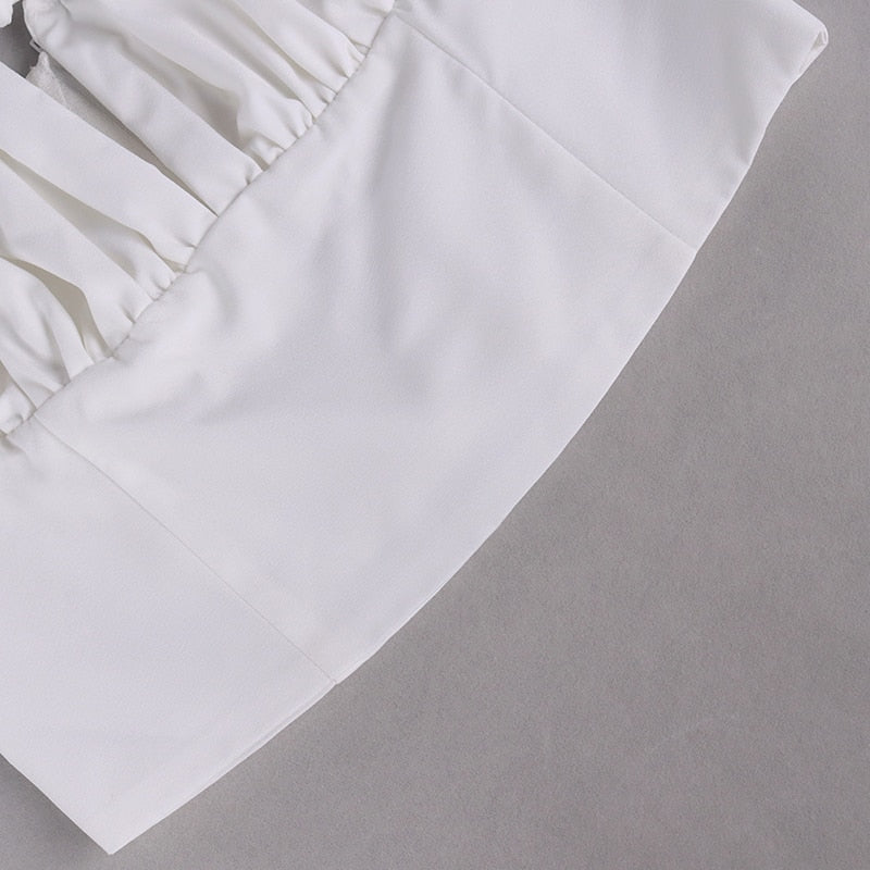Puffing Up Crop Top- White Fashion Closet Clothing