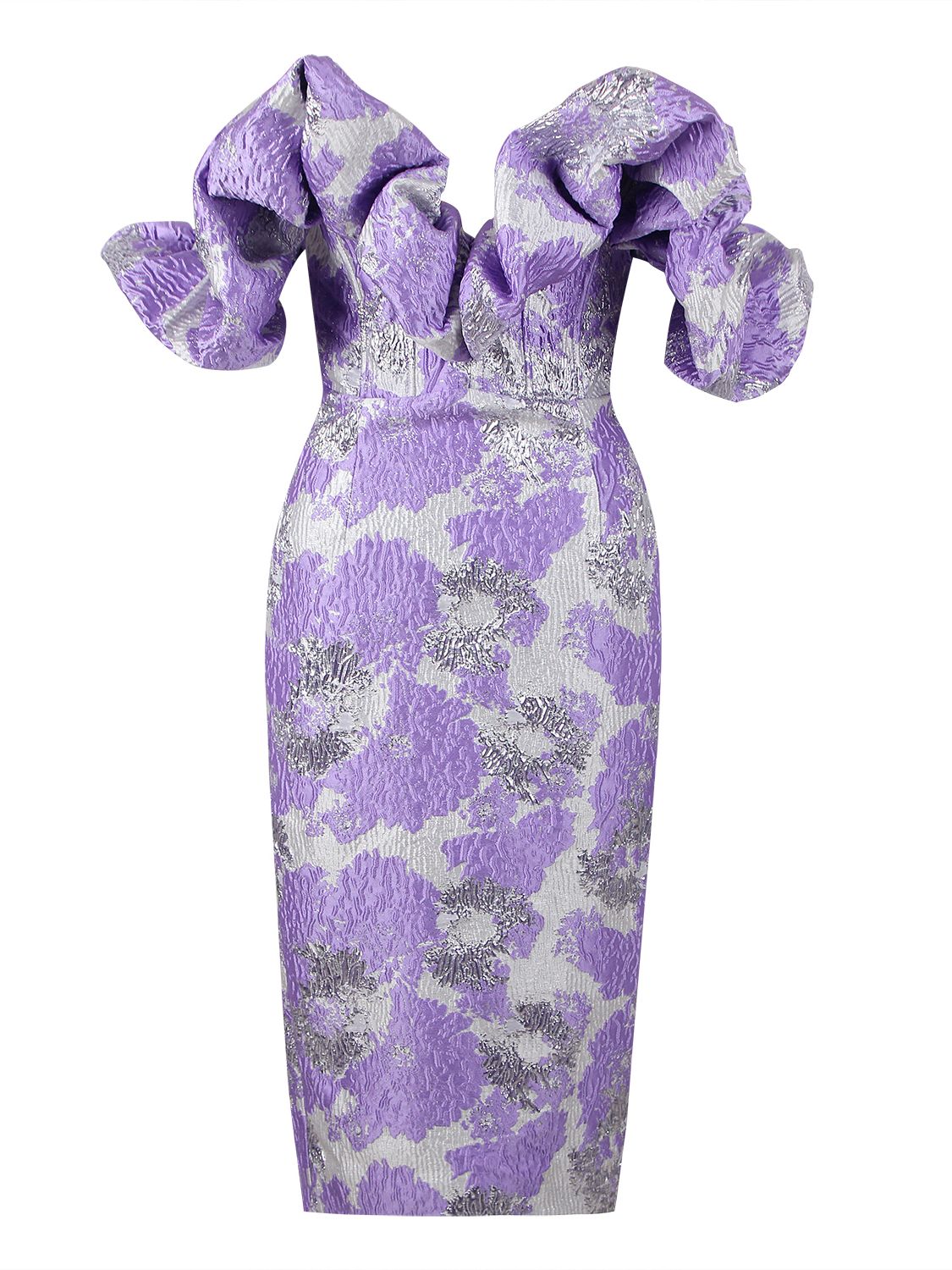 Purple Bodycon Elegant Midi Dress Fashion Closet Clothing