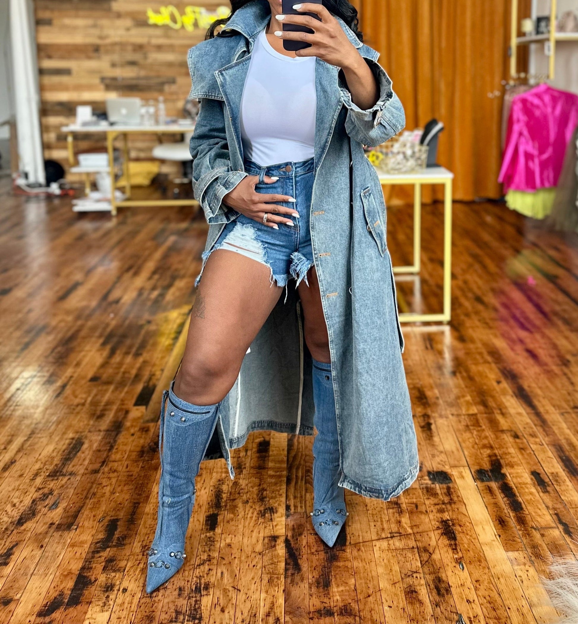 Queen Denim Coat Jacket Fashion Closet Clothing