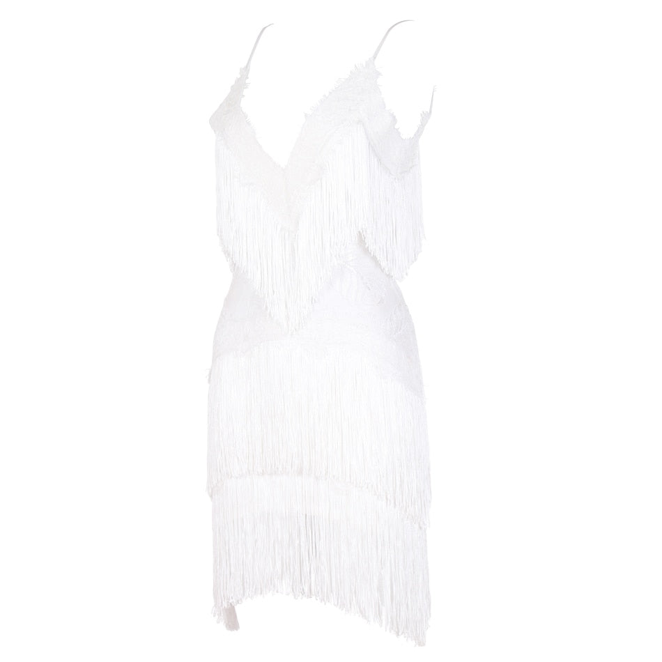 Rachel Fringe Bandage Mini Dress Fashion Closet Clothing