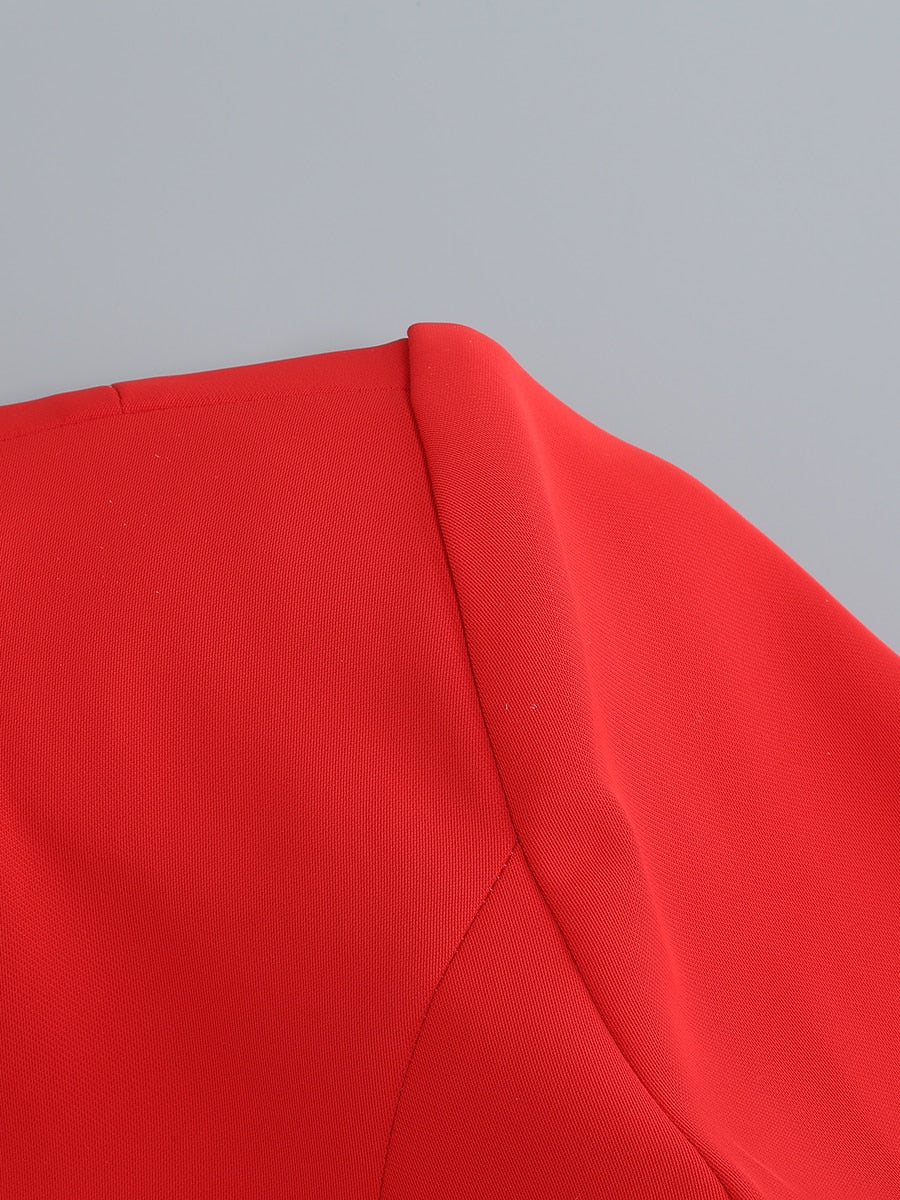 Red Ruby Blazer Pants Set Fashion Closet Clothing