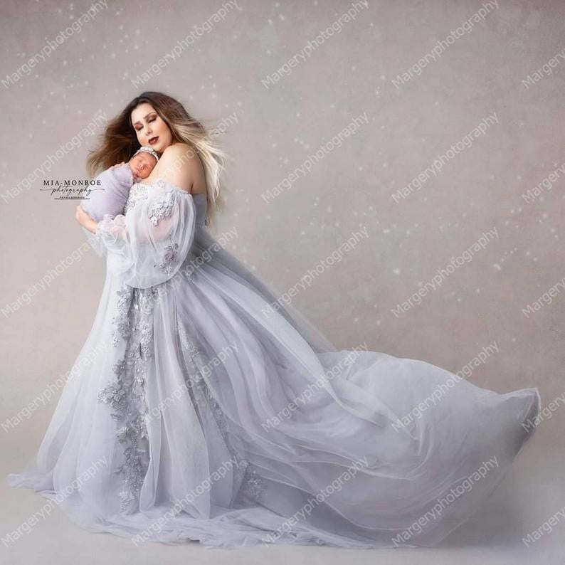Retro Lace Maternity Dress Fashion Closet Clothing