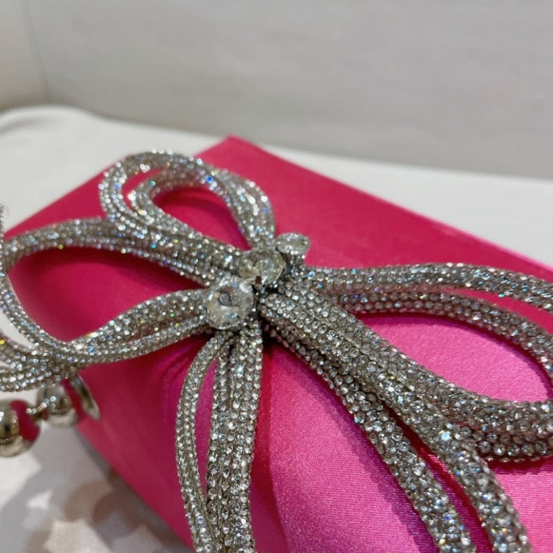 Rhinestone Bow Knot Pearl Bag Fashion Closet Clothing