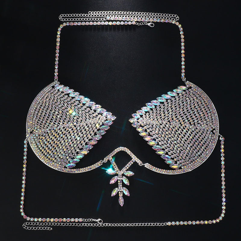 Rhinestone Crystal Bra Top Fashion Closet Clothing